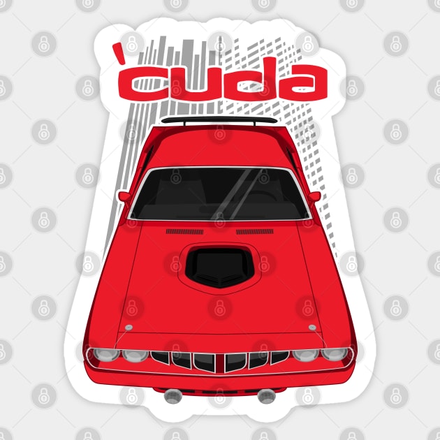 Plymouth Barracuda 1971 - Red Sticker by V8social